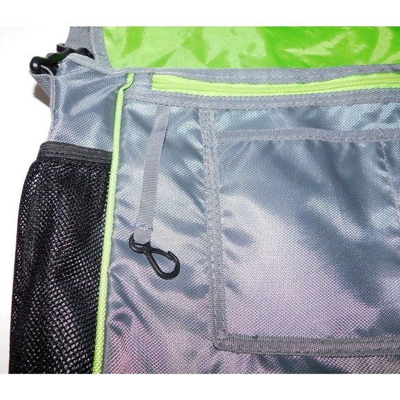 ISAGENIX Gray Neon Green Crossbody Shoulder Messenger Laptop Computer Bag - Picture 6 of 12